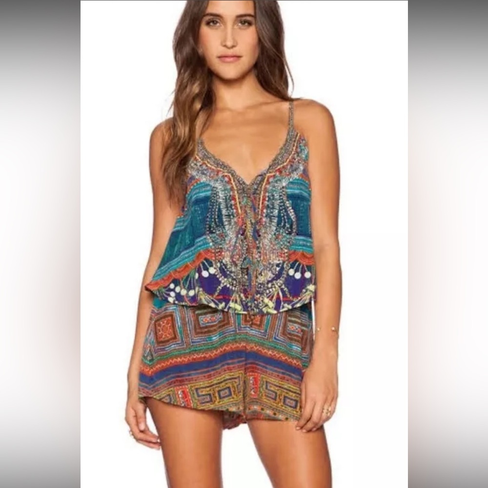 Camilla Franks sz 3 Braided Nation 100% silk playsuit